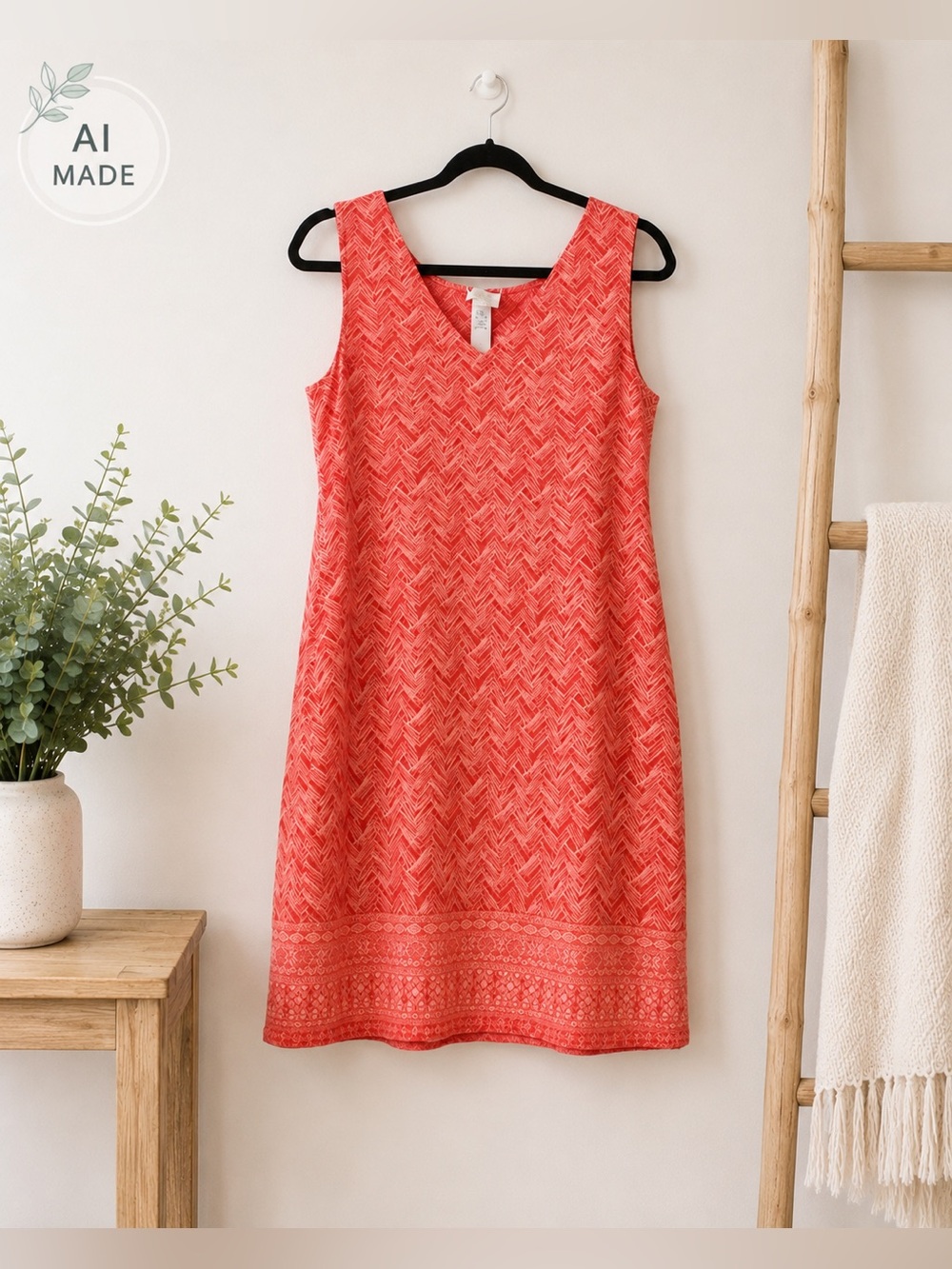 Magnolia Grace Coral Sleeveless Shift Dress XL